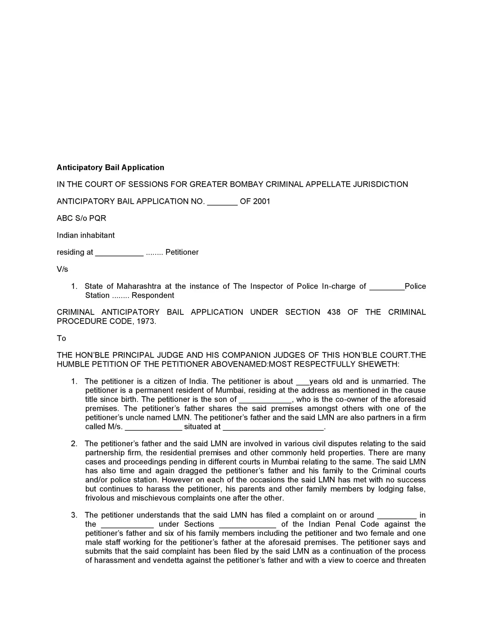 Anticipatory Bail Application_1